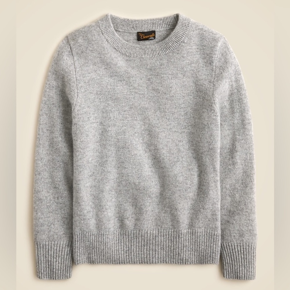 NWOT J. Crew crewcuts kids 100% cashmere Classic Gray Crewneck Sweater girls